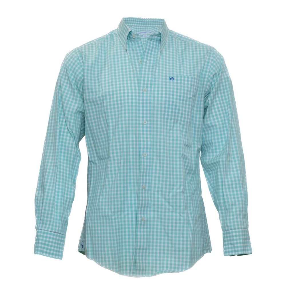 Southern Tide classic Fit Button Down (Men’s S) Green/White Check